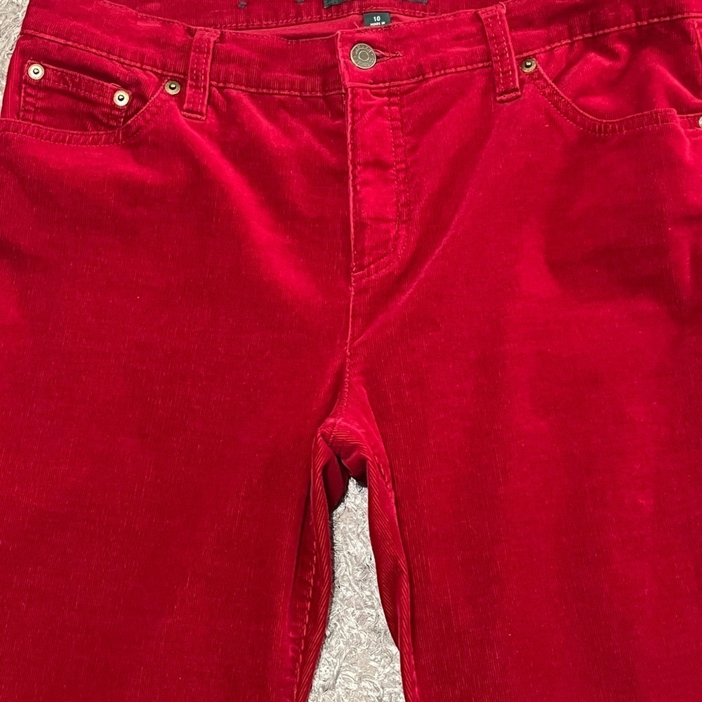 Lauren Ralph Lauren Jean Co. Classic Straight Leg Corduroy Pants Red Size 10 - Picture 4 of 8
